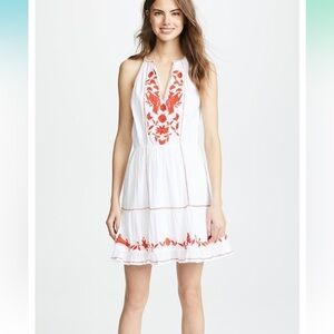 Joie Clemency embroidered Dress White Red size Small